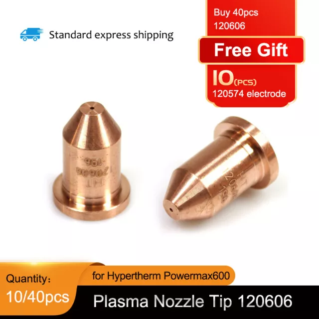 10/40pcs 120606 Plasma Cutter Nozzle Tip For Hypertherm Powermax600 Torch