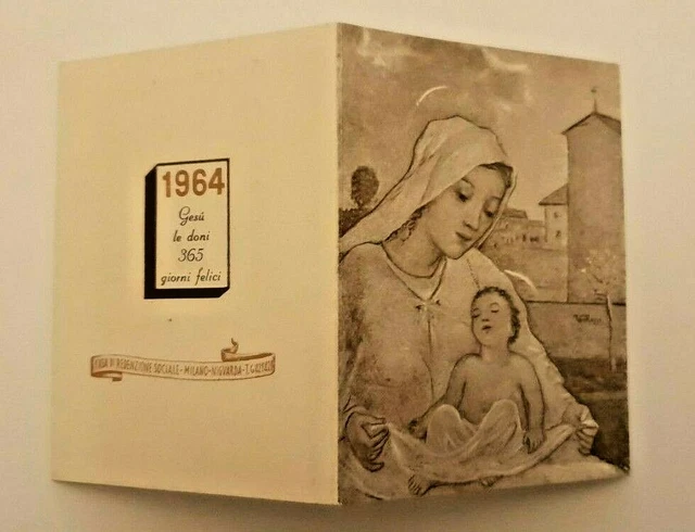calendarietti tascabili casa redenzione sociale 1964