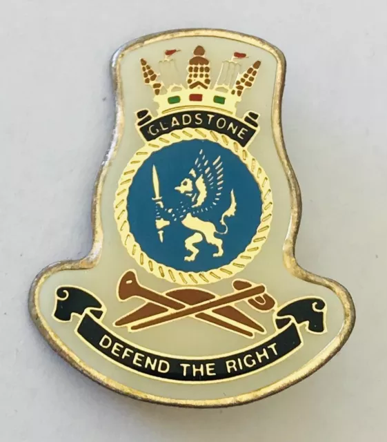 Gladstone Defend The Right City Crest Souvenir Pin Badge Vintage (H5)