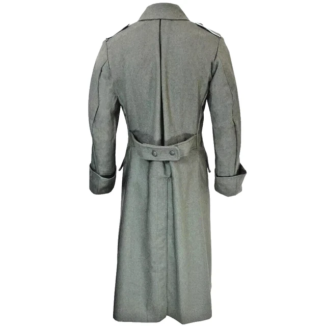 GERMAN ARMY M40 Great Coat WW2 Repro Officer Trench Field Gray wool £