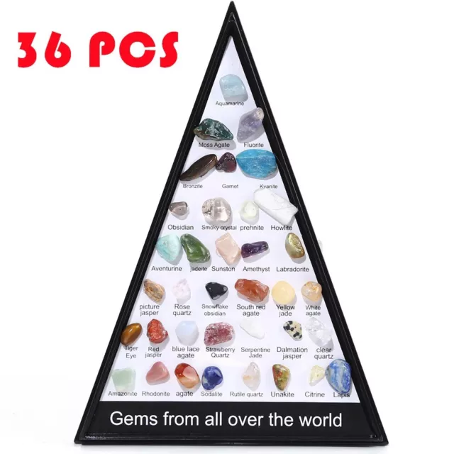 36pcs/set Healing Crystal Natural Gemstone Reiki Chakra Collection Stones Kit