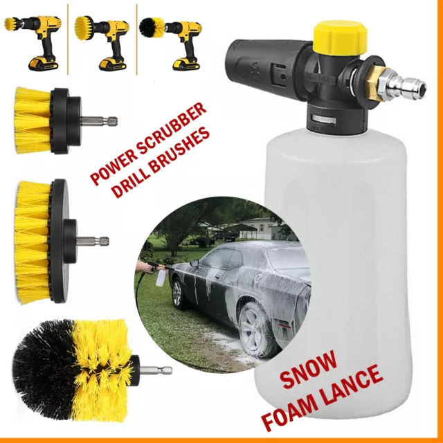 1/4" Snow Foam Washer Gun Car Wash Soap Lance Cannon Spray Pressure Jet Bottle