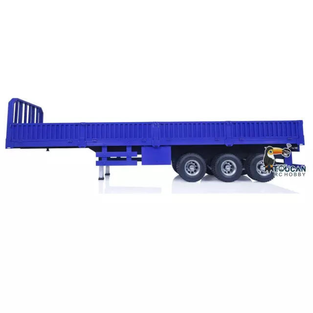 1/14 3-Axle Metal Low-bed Trailer for RC Tractor Truck Dump Car Model Parts