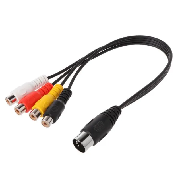 30CM 5 Pin Male Din Plug to 4 RCA Phono Female Plugs Audio Cable Wire Cord