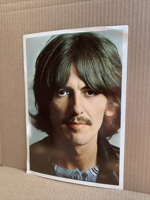 Original Beatles GEORGE HARRISON Photo Color Glossy White Album 1968 USA 8x11