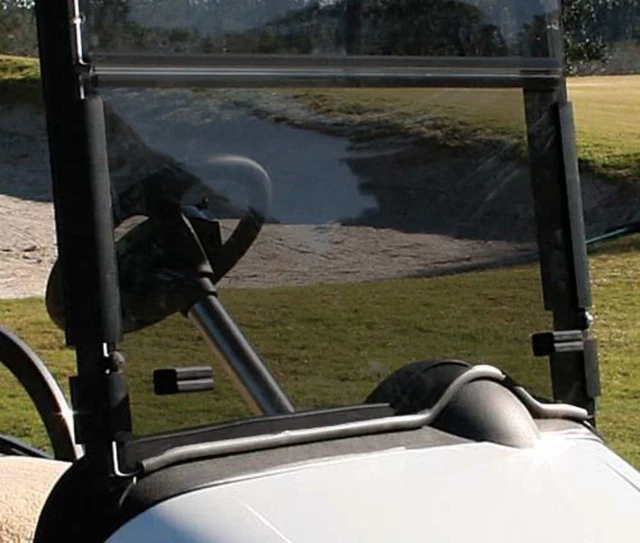 EZGO RXV Tinted (with Rubber Trim) Fold Down Golf Cart Windshield - Made in the