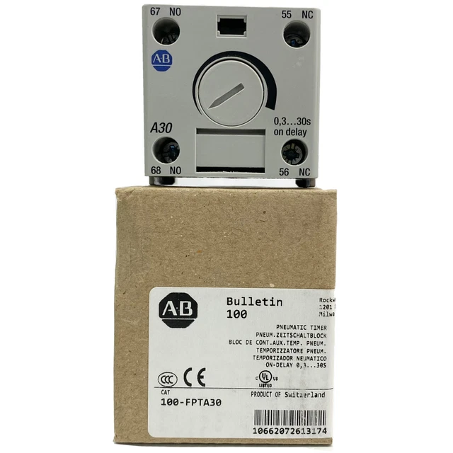 Allen Bradley 100-FPTA30 Bulletin 100 Pneumatico Timer Serie B Imbarazzo Da USA