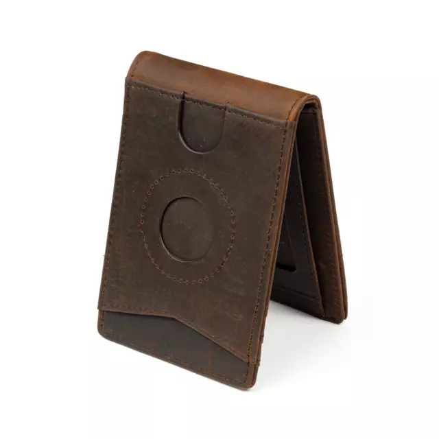 Men Airtag Wallet Genuine Leather Credit Card Money Airtag Holder Air Tag Case 3