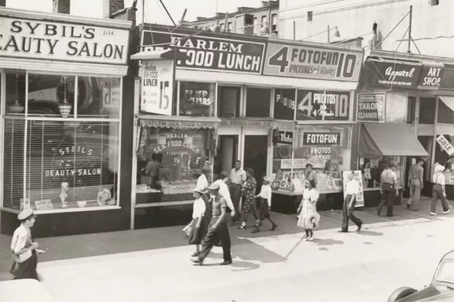 Old 4X6 Photo, 1930's View of Harlem storefronts New York City 1713216