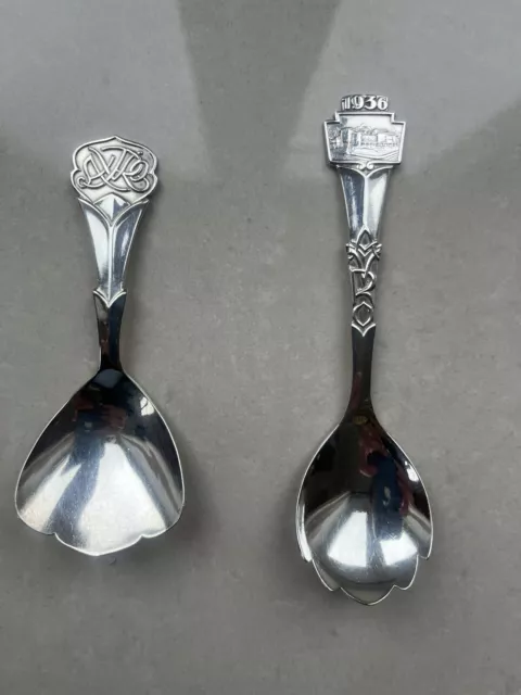 Two Silver Plated Antique Dutch Commemorative Gero 90 Spoons , 1936 & Zomer 19.