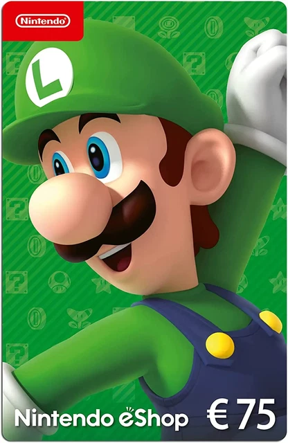 Nintendo eShop Card 75 Euro Nintendo 75€ Guthaben key - Nur für Währung Eur gilt