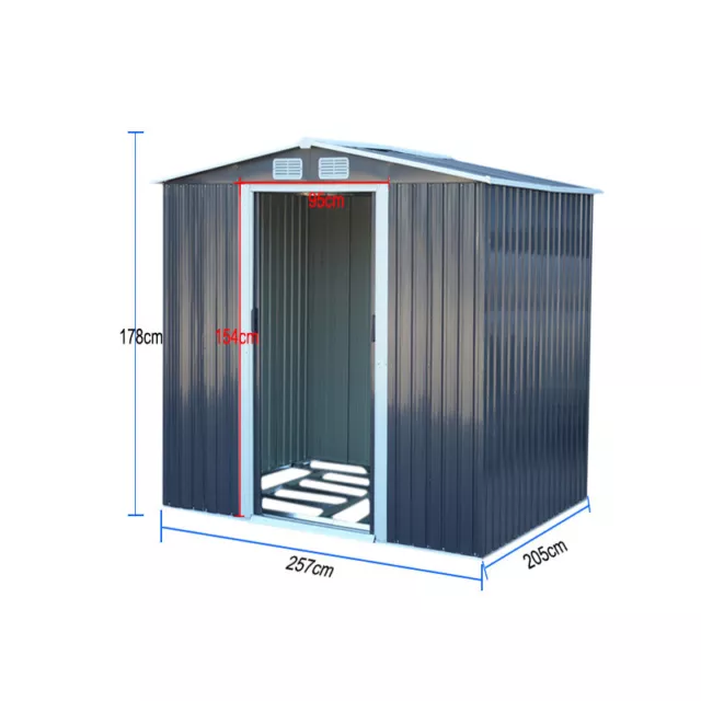 Metal 6 X 4, 8 X 4, 8 X 6, 10 X 8 Steel Sheds Outdoor Garden Storage Shed + Base