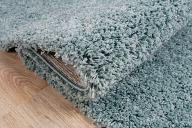 HIGH PILE SMALL EXTRA LARGE THICK SOFT DUCK EGG BLUE LIVING ROOM SHAGGY RUG 5cm