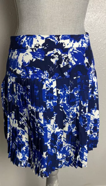 Piperlime Collection Woman's Skirt Blue white Flare Pleated Mini Size Small