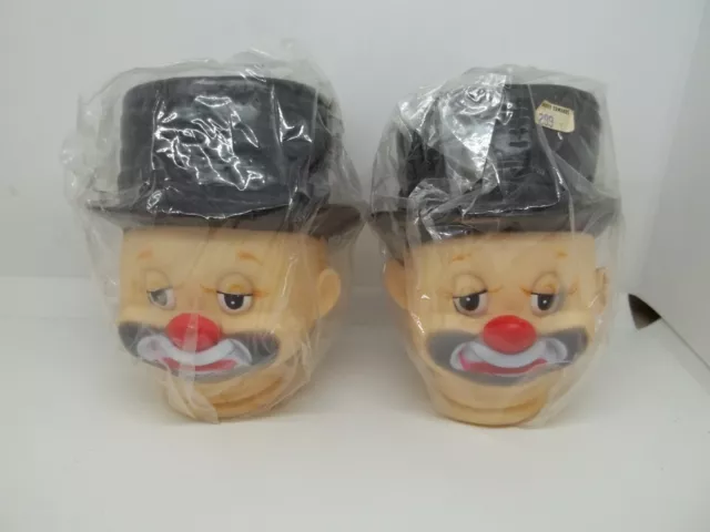 Lot of 2 ea. Doll Craftin head hobo clown 6" head doll making replacement NOS