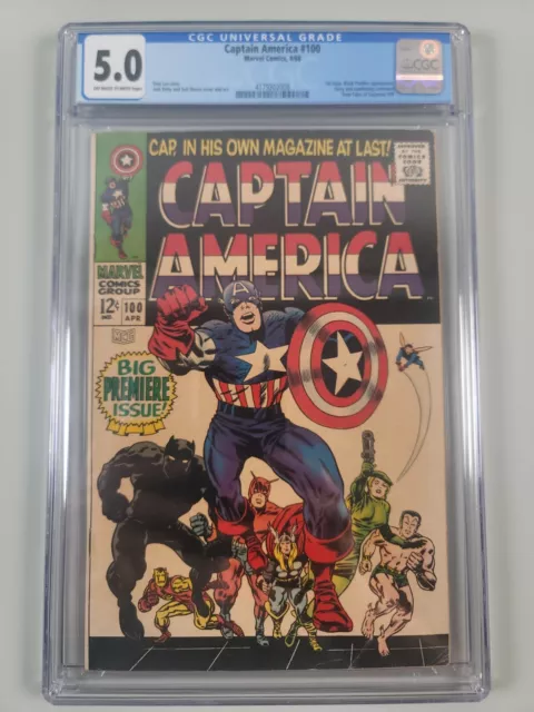 Captain America #100 - Marvel 1968 CGC 5.0 1st issue OW/White Pages