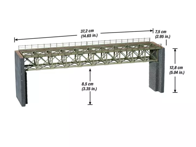 NOCH 67020 Stahlbrücke mit Brückenköpfen 2