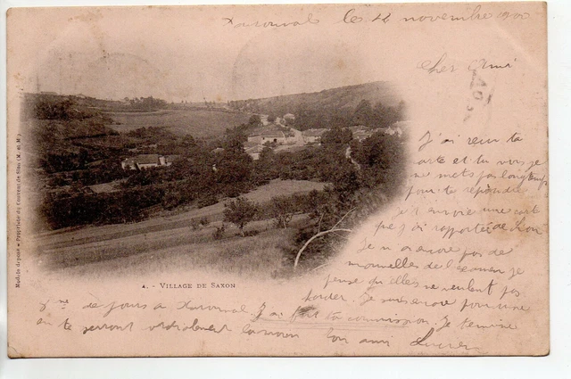SAXON - Meurthe et Moselle - CPA 54 - Le village - carte nuage 1900