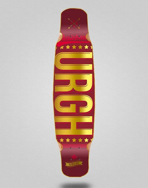 Urgh Skate Skateboard Longboard Deck Mix Bamboo 46x9 OG Red