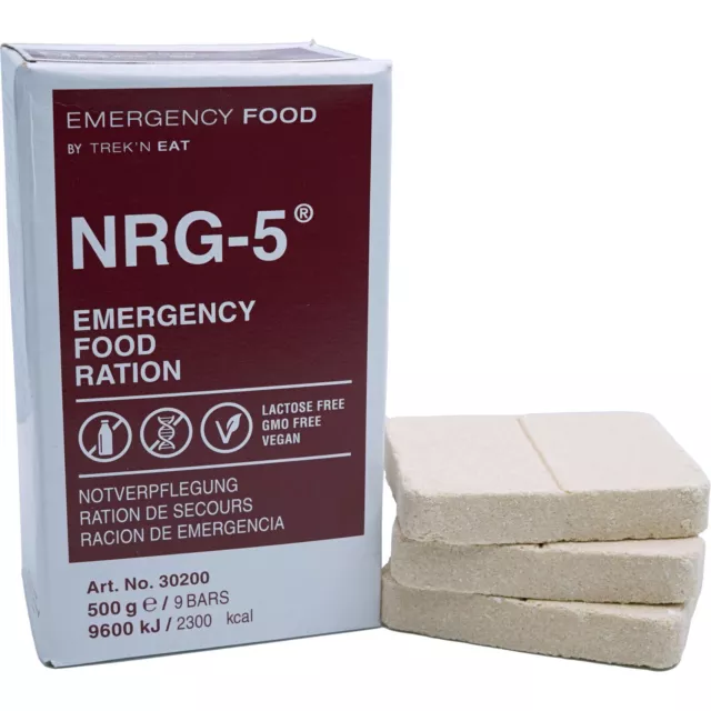 EMERGENCY FOOD NRG-5 Trekking Nahrung Not Ration Outdoor Essen Laktosefrei Vegan