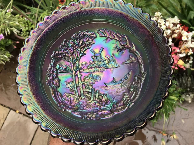 Imperial Double Dutch Carnival Glass Bowl ~ Great Colour ~ 2