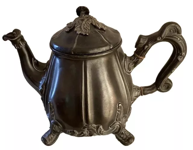 Quality Pewter Shaw & Fisher Art Nouveau Teapot And Cover19 Cm