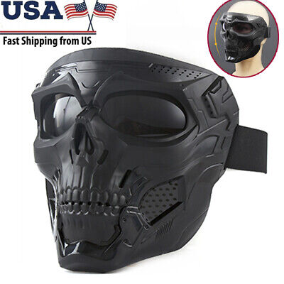 Skull Mask Outdoor Airsoft Paintball Tactical Full Face Protection Moto Goggles