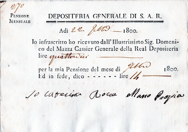 Cassier Generale Depositeria Generale Di S.a.r.-1800