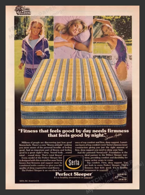 Serta Perfect Sleeper Mattress Susan Anton 1980s Print Advertisement Ad 1981