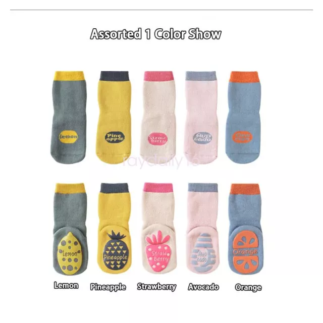 5 Pair Non Slip Baby Boy Girl Cartoon Thicke Socks Newborn Infant Toddler Socks