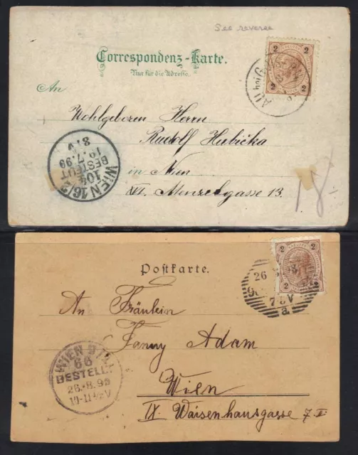 Austria 1898 Jubilee & Hallstatter Two Hand Colored Art Post Cards