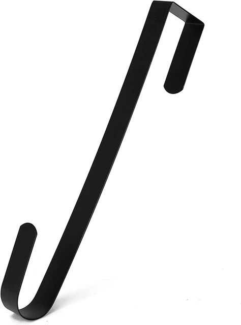 Pack of 1 Black Metal 12 Inches in Length Over-The-Door Closet Door Hanger Hooks