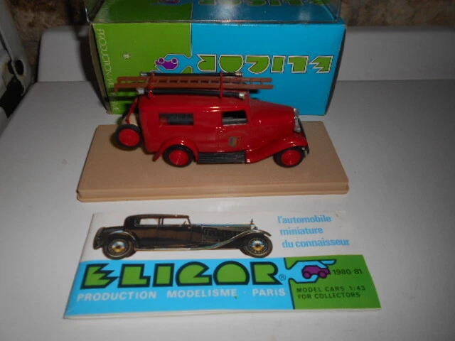 Voiture miniature ELIGOR 1020 Citroën camionnette pompiers 1934 en boite
