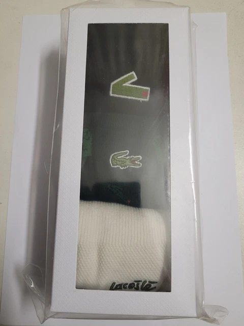 Lot de 3 paires de chaussettes Lacoste, taille 41-46, 80 % coton, neuves.