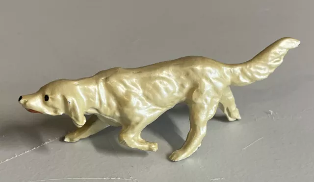 Vintage Irish English Setter Dog Pointer Cast Metal Miniature Figurine Lustre