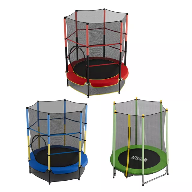 5FT Kid Trampoline With Safety Net Enclosure Children Outdoor Garden Fun Toy UK