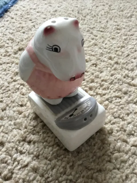 CLAY ART HIPPO Hippopotamus & Scale Ceramic SALT & PEPPER Shaker
