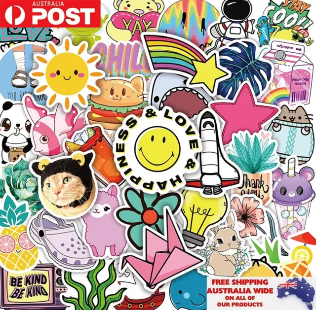 50pcs Stickers Pink Kawaii Cute Sticker Lot Bundle Vibes Aesthetic