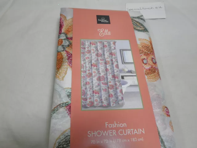 New Home Wear ELLA Fashion Fabric Shower Curtain ~ Gold Purple Orange Flower New