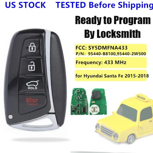 for Hyundai Santa Fe 2015-2018 Keyless Smart Key Remote Fob 95440-B8100 / 2W500