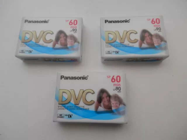 Neuf : lot 3 cassettes 60/90 Panasonic DVC (digital vidéo) caméscope mini DV
