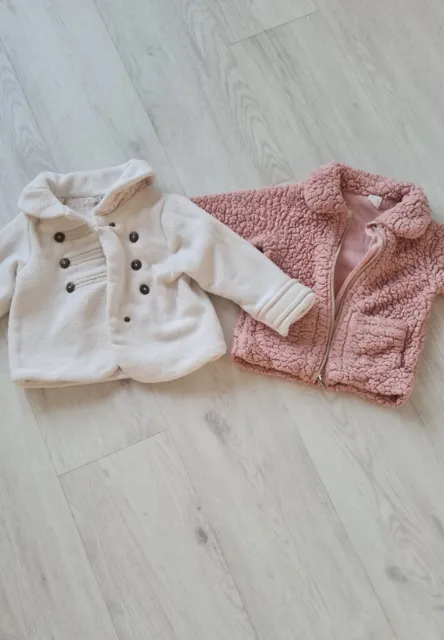 Baby Girls Bundle Of Clothes Size 1.5 - 2 Years Old Coats Dugarees Tops Dresses