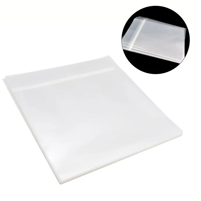 High Quality Clear Vinyl Record Cases Pack 50 12"" 10"" 7"" Size