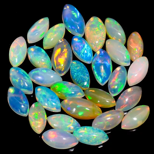 Natural Fire Ethiopian Opal Marquise Cabochon Gemstone 5 Ct. Lot 12X6 mm AO-16