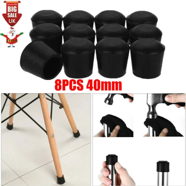 8x Rubber Furniture Foot Table Chair Leg End Caps Covers Tips Home Protectors
