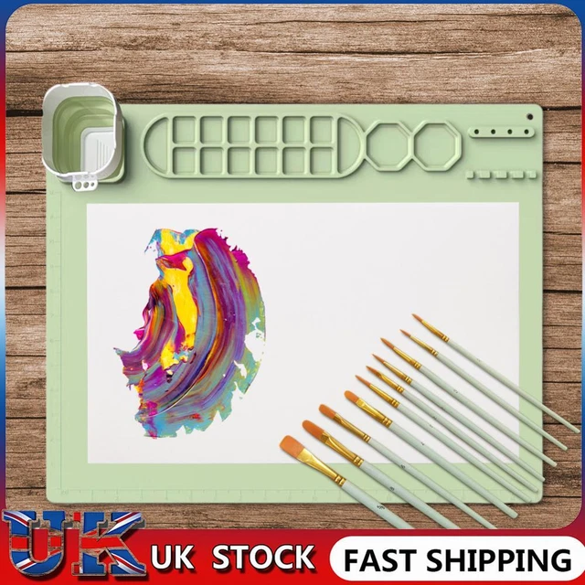 ❀ 20x16in Art Mat Multipurpose Painting Mat Palette Art Accessories (Green)