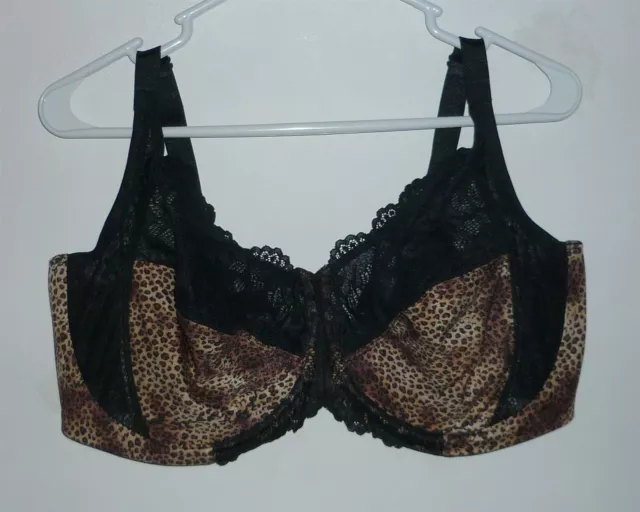 Lilyette Enchantment 3 Section Unlined Uw Minimizer Bra 42Ddd #0431 Black/Animal