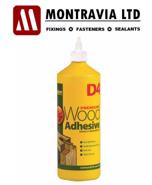 Everbuild D4 Premium Wood Adhesive Waterproof Glue 1L