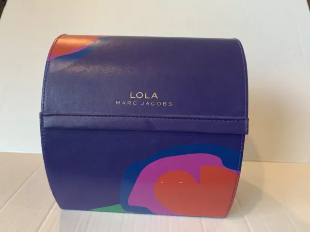 Marc Jacobs Lola Faux Leather Box Cosmetic Bag Jewerlry Makeup Organizer