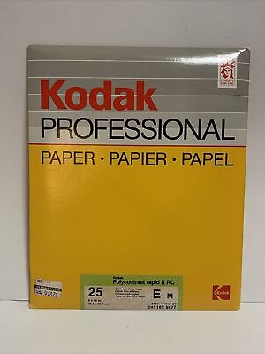 Papel fotográfico profesional Kodak polycontrast Rapid II RC EM 8 x 10 vintage